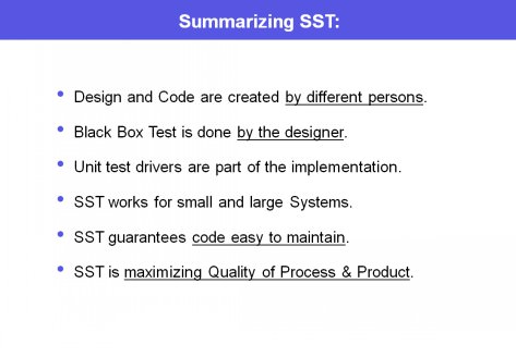 Specify, Subcontract, Test (SST).Summary